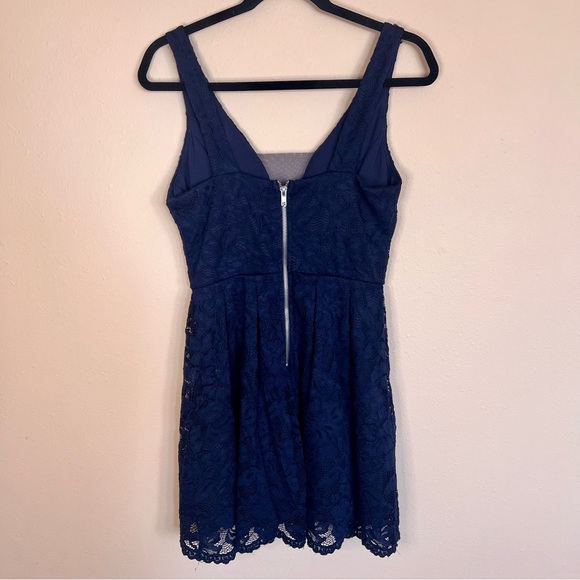🥀 Women's Junior Crystal Doll Navy Blue Dress - Picture 6 of 12